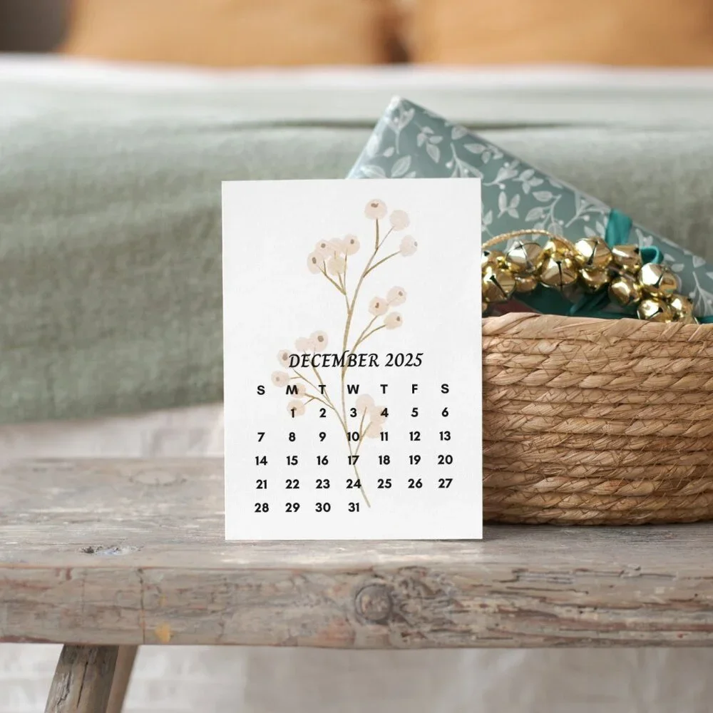 NEW 2025 Floral Watercolors Desk Calendar Cards - 5x7 Calendar Card Refills